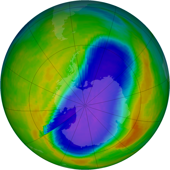Antarctic ozone map for 23 October 1994